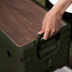 Nils Skladací box Camp NCB4002 2v1 s vekom a drevenou doskou 32L zelený