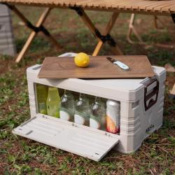 Nils Skládací box Camp NCB4002 2v1 s víkem a dřevěnou deskou 50L