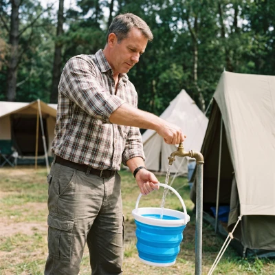 NILS CAMP Skládací kbelík NC1731 modrý 10 l