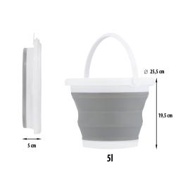 NILS CAMP Skládací kbelík NC1783 šedý 5 l