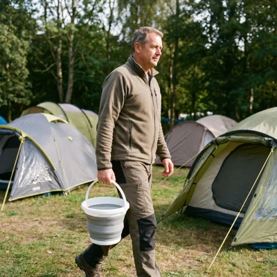 NILS CAMP Skládací kbelík NC1783 šedý 5 l