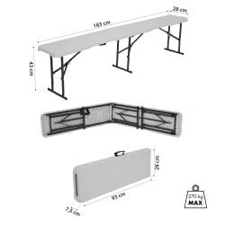 Nils Skladacia kempingová lavička Camp NC3404 biela