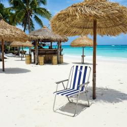 Nils Skladacie kempingové kreslo Camp NC3503 modré/biele