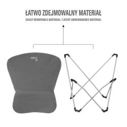 NILS CAMP Skladacie kreslo NC3051 sivé