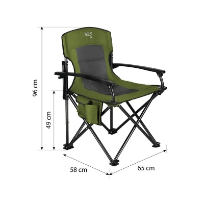 NILS CAMP Skládací křeslo NC3075 zelené