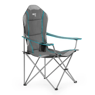 NILS CAMP Skládací křeslo NC3080 světle-šedé