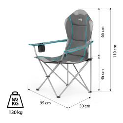 NILS CAMP Skládací křeslo NC3080 světle-šedé