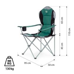 NILS CAMP Skládací křeslo NC3080, zelené