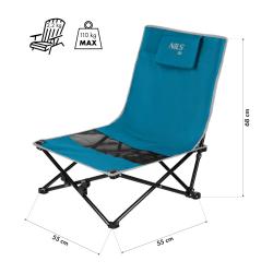 Nils Skladacie plážové kreslo Camp NC3306 modré/šedé