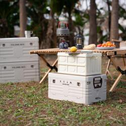 Nils Skládací přepravka Camp NCB4007 s dřevěným víkem 2v1 50L