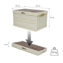 Nils Skládací přepravka Camp NCB4007 s dřevěným víkem 2v1 50L