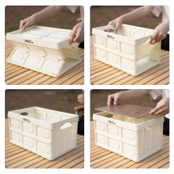 Nils Skládací přepravka Camp NCB4007 s dřevěným víkem 2v1 50L