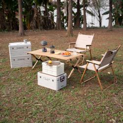 Nils Skládací přepravka Camp NCB4007 s dřevěným víkem 2v1 50L