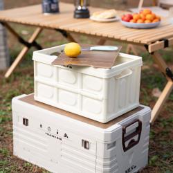 Nils Skládací přepravka Camp NCB4007 s dřevěným víkem 2v1 50L