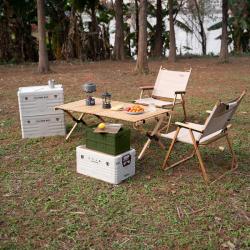 Nils Skládací přepravka Camp NCB4007 s dřevěným víkem 2v1 9L zelená