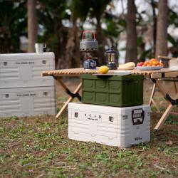 Nils Skládací přepravka Camp NCB4007 s dřevěným víkem 2v1 9L zelená