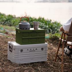 Nils Skládací přepravka Camp NCB4007 s dřevěným víkem 2v1 9L zelená