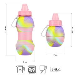 Nils Skládací silikonová láhev Camp NC4102 700ml růžová