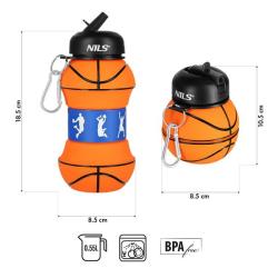 Nils Skládací silikonová láhev Camp NC4104 550ml basketbal