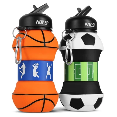 Nils Skládací silikonová láhev Camp NC4104 550ml basketbal