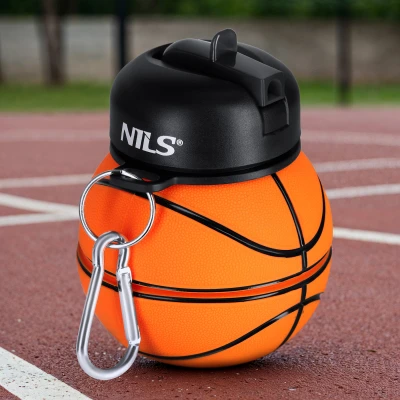 Nils Skládací silikonová láhev Camp NC4104 550ml basketbal