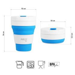 Nils Skládací silikonový hrnek Camp NC4103 475ml modrý