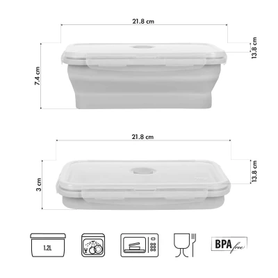 Nils Camp NC4105 1200 ml šedý skládací svačinový box