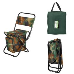 NILS CAMP Skládací židle s úložným prostorem NC3012 maskáčová