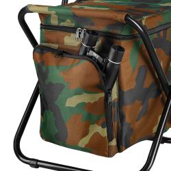 NILS CAMP Skládací židle s úložným prostorem NC3012 maskáčová