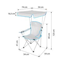 NILS CAMP Skládací židle se stříškou NC3087 šedá