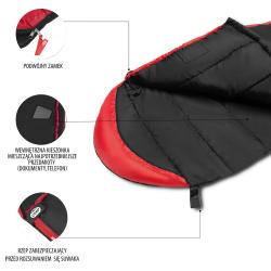 NILS Spací vak NC2012, čierny/červený