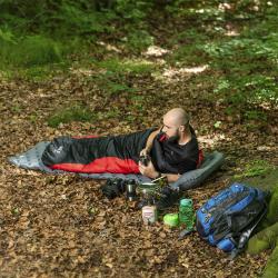 NILS Spací vak NC2012, čierny/červený