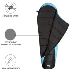 NILS CAMP Spací pytel NC2012, černý/modrý