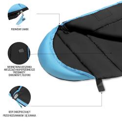 NILS CAMP Spací pytel NC2012, černý/modrý