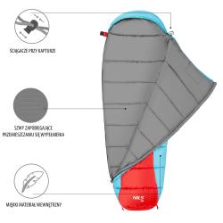 Nils NC2012 červený/modrý spací pytel