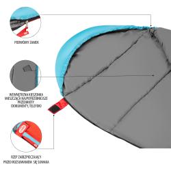 Nils NC2012 červený/modrý spací pytel