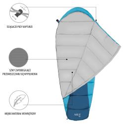 Nils NC2012 šedý/modrý spací pytel