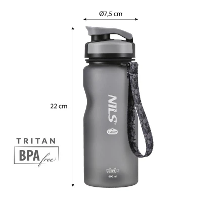 NILS Tritanová láhev na pití NC1740 600 ml černá