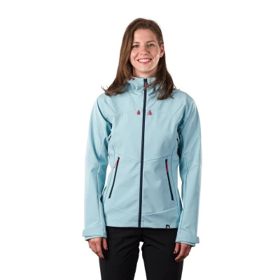 Northfinder DAMARIS-368skyblue dámská turistická softshellová bunda s kapucí
