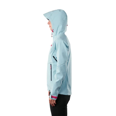 Northfinder DAMARIS-368skyblue dámská turistická softshellová bunda s kapucí