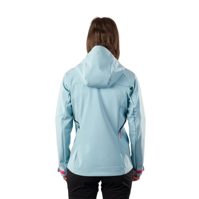 Northfinder DAMARIS-368skyblue dámská turistická softshellová bunda s kapucí