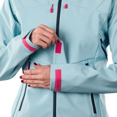 Northfinder DAMARIS-368skyblue dámská turistická softshellová bunda s kapucí