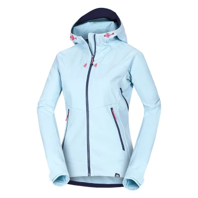 Northfinder DAMARIS-368skyblue dámská turistická softshellová bunda s kapucí