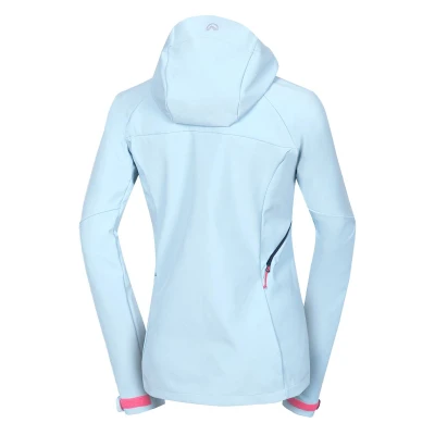 Northfinder DAMARIS-368skyblue dámská turistická softshellová bunda s kapucí