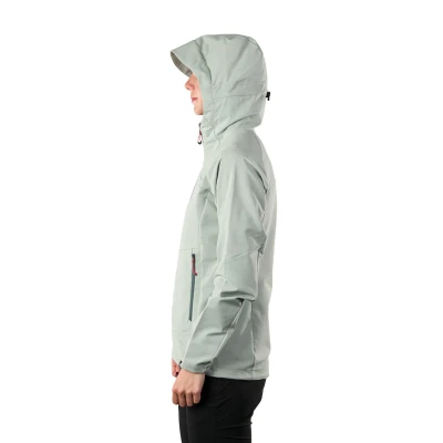 Northfinder DESTINEY-333lightgreen dámská turistická softshellová bunda s kapucí