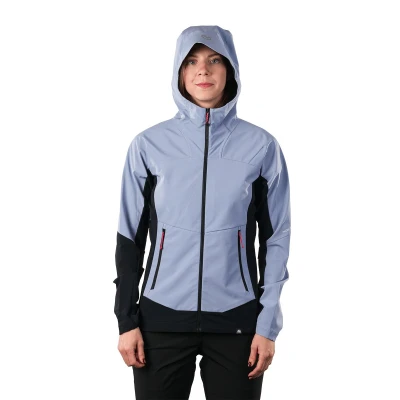 Northfinder JAYLYN-665lavendergreyblack dámská turistická softshellová bunda s kapucí
