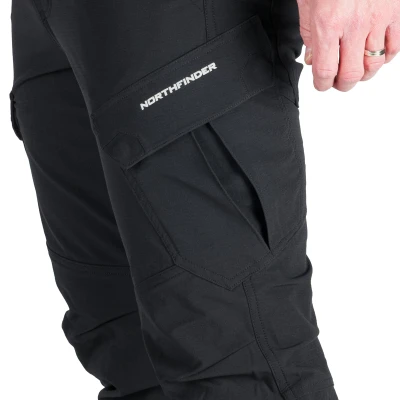 Northfinder KUBA-270blackblack pánské turistické zateplené kalhoty