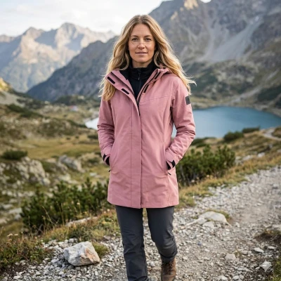 Northfinder YULIANA-537oldrose dámská turistická softshellová bunda s kapucí