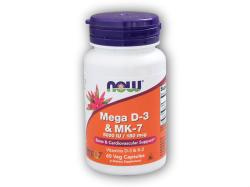 NOW Foods Mega D3MK-7 + Vitamín D3 5000IU + K2 60cps NOW Foods Mega D3MK-7 + Vitamín D3 5000IU + K2 60cps