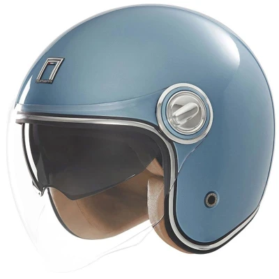 NOX PREMIUM Heritage tyrkysová otevřená helma na motorku
